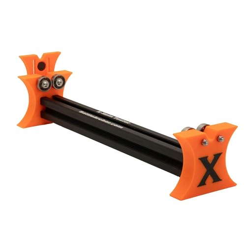 Battle Archer X-Spin Arrow Spinner Tester with Integrated Squaring Tool Aluminum & Carbon Shaft Straightness Tester Broadhead & Vane Alignment Tool High-Speed Ceramic Bearings Wide Frame