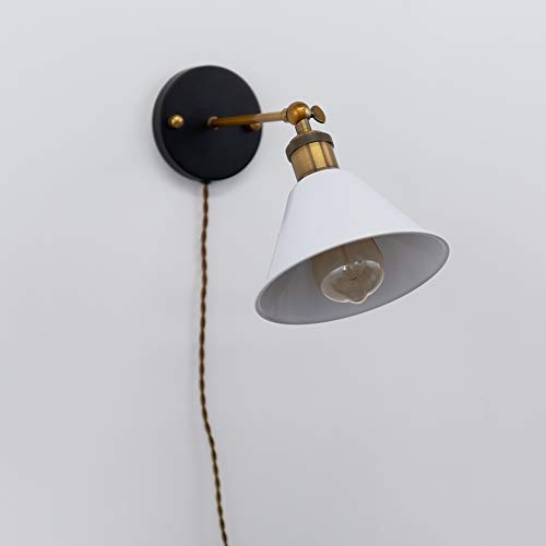 Image of 4-Pack 7.08 inch Industrial Vintage Metal Bulb Guard Iron White Hanging Cone Holder DIY Light Shade Decorative Replacement Lamp Shade for Pendant Light Table Lamp Wall lamp Wall Sconce