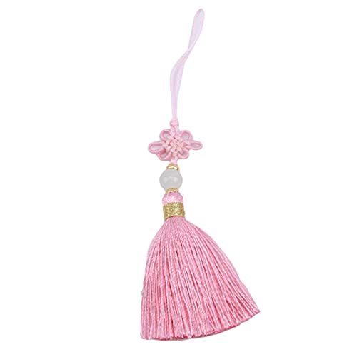 2 Borlas de flecos con perlas rosa para decorar cortinas de forma rápida 4