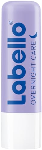 LABELLO Overnight Care Lippenpflegestift, Lippenpflege mit Sheabutter & ätherischem Lavendelöl für sanfte Lippen am Morgen, Lippenbalsam für 8h Pflege über Nacht (4,8 g)