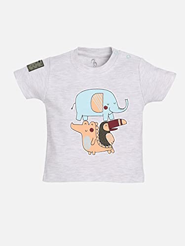 Image of BABY GO 100% Pure Cotton Kids T-Shirt &Shorts for Baby Boys (3-6 Months, OLIVE3)