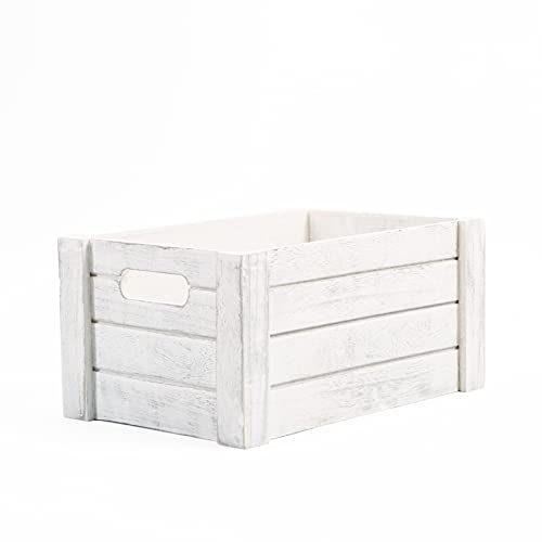 Wooden Crates With Cutout Handles Storage Box Wooden Tray Wooden Shelves Christmas Eve Box (Large)