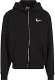 Karl Kani Sudadera con capucha para hombre con cremallera OS Chest Signature Essential Black, Negro , M