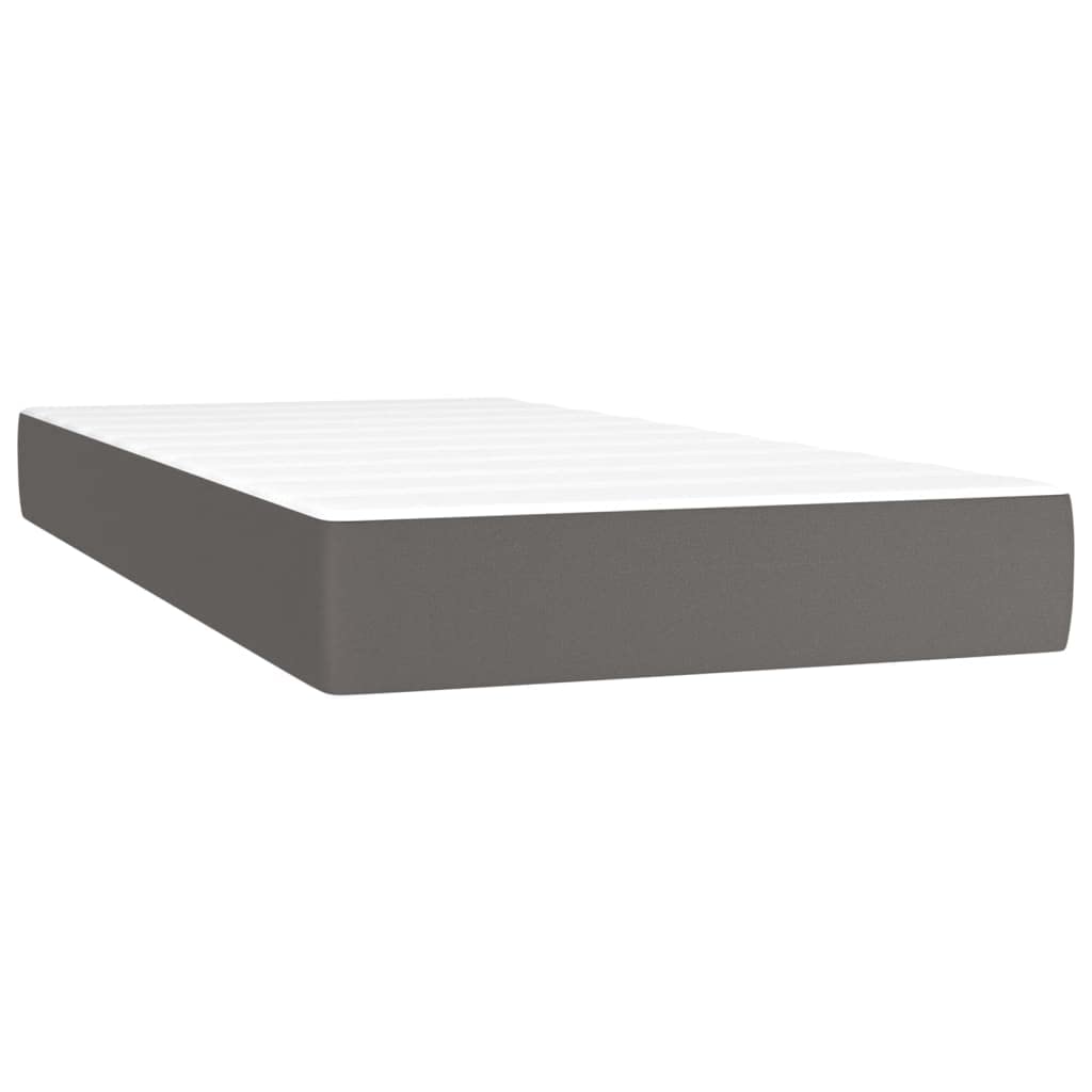 Letto a molle, 100 x 200 cm, in similpelle, con materasso a molle insacchettate, testiera regolabile in altezza, set di mobili per camera da letto