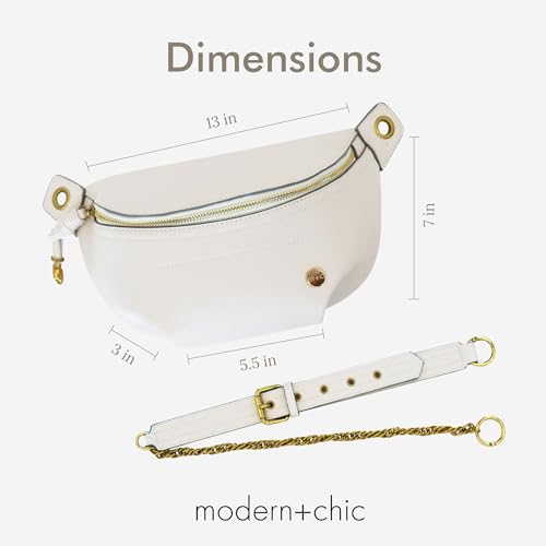 Modern+Chic Belt Bag for Women - Catherine Vegan Leather Belt Bag, Crossbody Bag with Chain Strap and Interior Pocket3