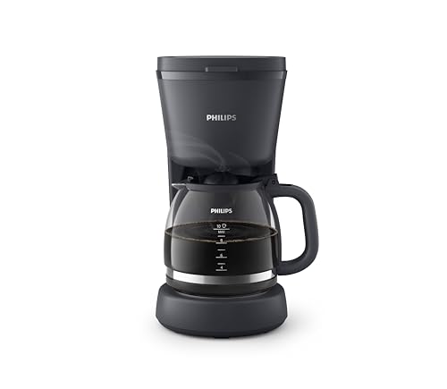 Philips Drip Coffee Maker - 1.2 Liter Capacity Up to 10 Coffee Cups Glass Jar Auto Shut Off Function Keep Warm Function Black - HD7430/90