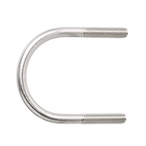 Image of Round U-Bolts 2.01 inch(51mm) Inner Width M8 Thread 304 Stainless Steel Silver with Plates Nuts Flat Washers for Car /RV /Trailer Bumper, 2Pcs