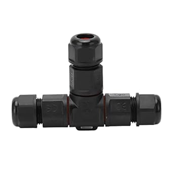 Ubersweet Waterproof 3-pole Cable Connector, 3-way Junction Box Connector Made of PA66 Rubber Screw Compression for 6-12 mm� Cables for Marine Aviation (TL20-3)