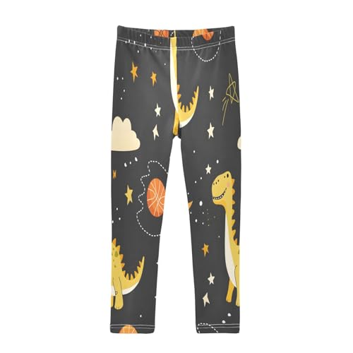 Bolaz Toddler Girls Leggings Printed Yoga Pants Leggings Dinosaur Play Basketball for Kids