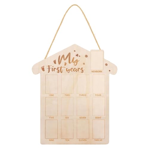 Ddewing Picture Frame Newborn Anniversary Milestone Photo Frame Wooden Baby Anniversary Photo Frame Newborn Monthly Plaque Newborn Mileage Photo Frame Keepsake Decoration