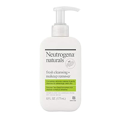 Neutrogena Naturals Fresh Cleansing Daily Face Wash + Makeup Remover with Naturally-Derived Peruvian Tara Seed, Hypoallergenic, Non-Comedogenic & Sulfate-, Paraben- & Phthalate-Free, 6 fl. oz