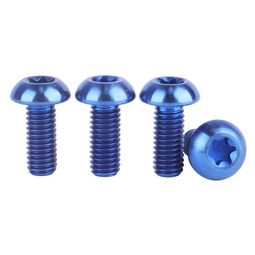 Image of 4PCS Titanium M5 x 12mm T25 Torx Head Bolt Screw (Blue)