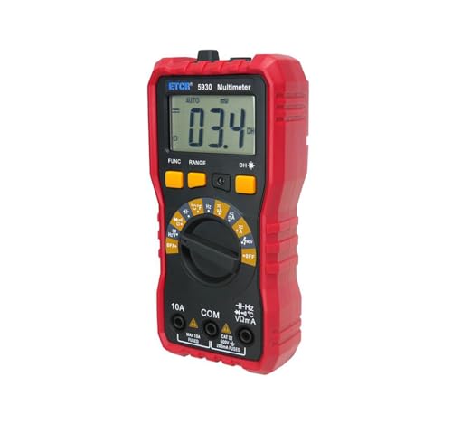 Image of ETCR5930 Multimeter Tester 1999 Counts Digital Multimeter DC AC Voltmeter and Ohm Volt Amp Meter Auto-ranging Measures Current Voltage Temperature NCV Frequency Diode Continuity Electrical Tester