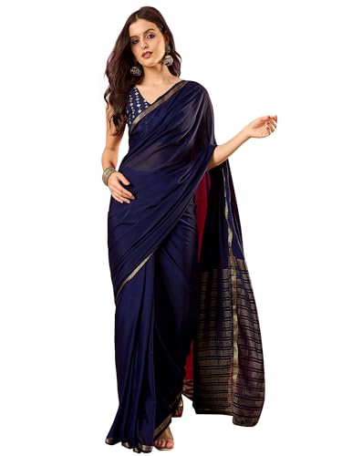 Image of AKHILAM Women's Kanjivaram Woven Soft Silk Saree With Blouse Piece