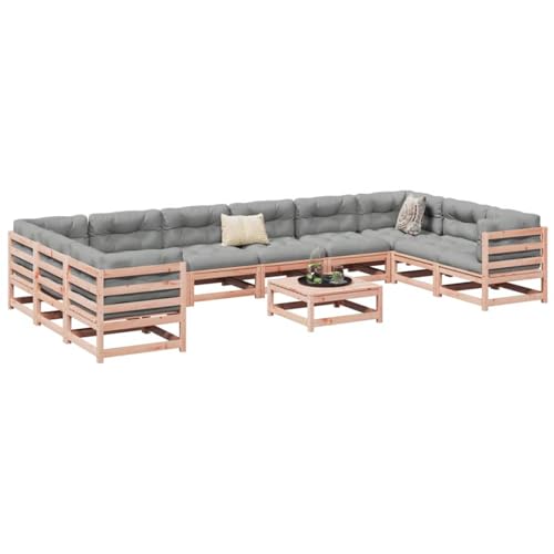 Gecheer Muebles de Jardin,Sofa Jardin Exterior,Muebles terraza y Jardin,Sofás Patio,Juego de sofás de jardín 11 pzas Madera Maciza de Abeto Douglas M2#