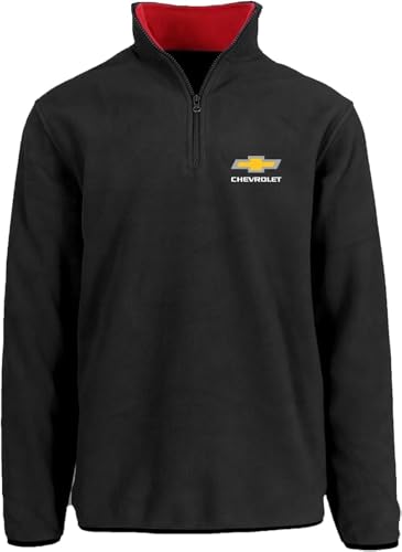 JH DESIGN GROUP Men’s Chevy Bowtie Logo Quarter Zip Fleece Sweatshirt 3 Colors