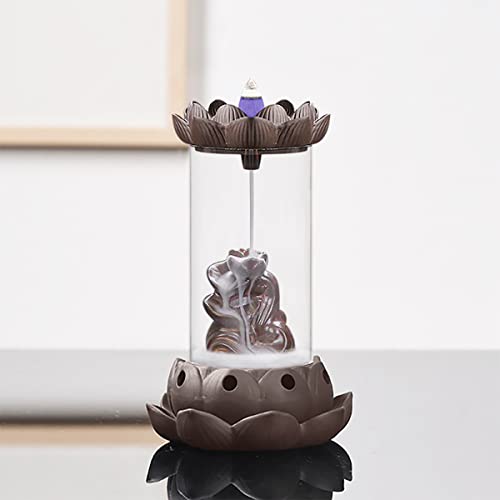 Bvknrre Backflow Incense Burner Lotus Windproof Waterfall Incense Holder Fountain With 100 Backflow Incense Cones For Yoga Office Home Aromatherapy Ornament Decor #TOP1