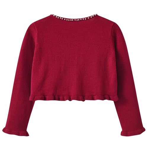 Girls Bolero Knitted Cardigan Kids Long Sleeve Solid Color Knit Sweater Dress Cover Up for Birthday Wedding Party2