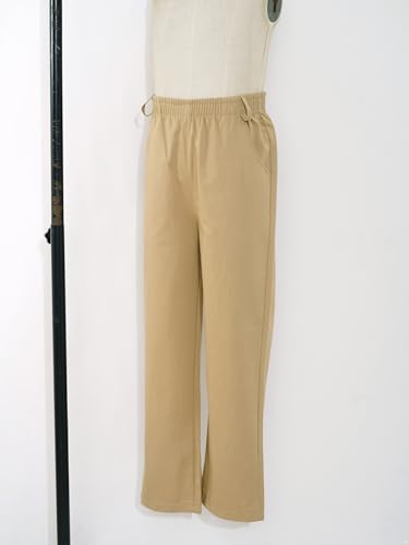 Kids Boys Wide Leg Baggy Pants Casual High Waistband Trousers for Hiking Jogging Running Dancing4