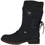 Rieker Damen 94750 Winterstiefel Blau Ozean Black Grey 14, 39 EU