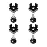 Seekliny 3030 Extrusion Adjustable Leg Feet for 30x30 T-Slot V-Slot Aluminum Extrusion Hardware Accessories Black 4 Pack