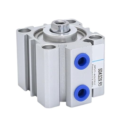 Opatiny SDA Pneumatischer Luftzylinder, 32 mm Bohrung, 35 mm Hub, Aluminiumlegierung mit harteloxierter Oberfläche, doppeltwirkend für Automatisierung, Robotik, Materialhandhabung, 1/8 PT Anschluss