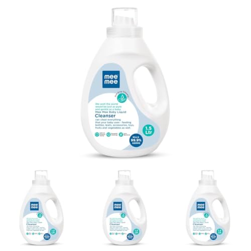 Image of Mee Mee Liquid Cleanser 1.5 L | Anti-Bacterial Formula Kills 99.9% Germs | For Bottles, Nipples, Accessories, Toys, Fruits & Vegetables | Alcohol-Free, One-Drop Cleaning, Dermatologically Tested