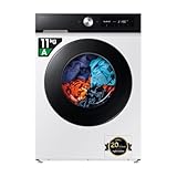 Samsung Lavatrice Bespoke AI WW11DB7B94GE/U3, Libera installazione, 11 Kg, Wifi, Ecodosatore, AI Energy Mode, Carica Frontale, Corpo: Bianco, Oblò e Pannello: Nero, 60l x 85h x 60p cm