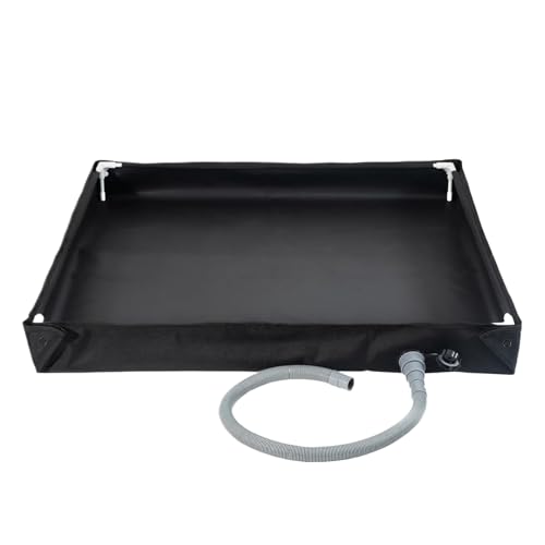 Base de ducha plegable, bandeja de ducha portátil grande con tubo de drenaje, base de ducha de camping, tenedor de ducha para tienda de campaña, base de toldo para base de baño de pie con desagüe para