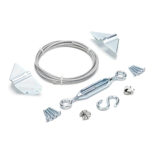 SANKINS Anti-Sag Gate Kits for Wooden Fence Zinc Plated Steel Gate Support Cable Kit Hardware Gate Sag Frame Kit Hardware for Wooden Fence Wood Gate Door Repair Kit for Outdoor 1 Pack Silver