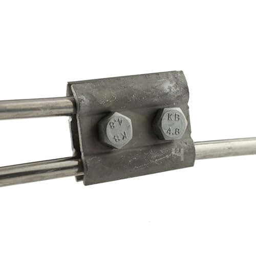 HausHeld® Conector de paso galvanizado con protección contra rayos, abrazadera de conexión paralela, diámetro de 8 – 10 mm, abrazadera de tierra para alambre redondo, compensación de potencial