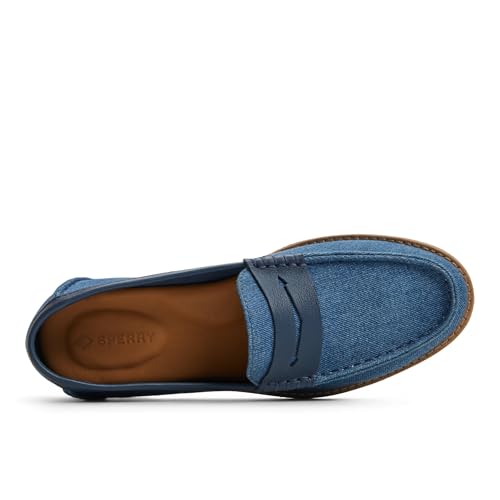 Image of Sperry Women's Seaport Penny PlushWave Saffiano / Metallic Leather Penny Loafer