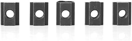 5pcs T-Slot Nuts Black Oxide Finish T-Slot Nuts Tapped Through M8/M10 Threads Fit into T-slots in Machine Tool Tables(M8)