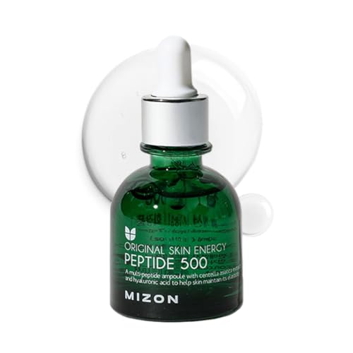 MIZON Peptide 500 Ampoule Copper Peptide Adenosine Hyaluronic Acid Centella Asiatica Skin Elasticity Moisturizing Collagen Booster Korean Serum (1.01 fl. oz)