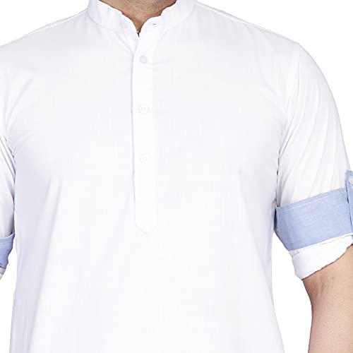Image of TAHVO Men's Casual Cotton Kurta Shirt, Short Kurta