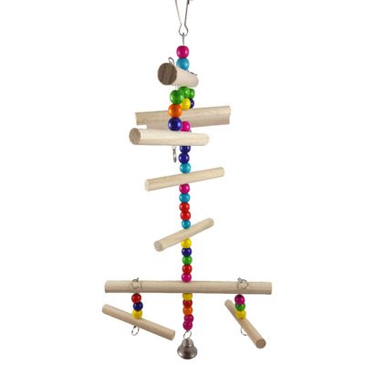 Hypeety Wooden Swings Toy Bridge Perches Stand Ladder for Small Birds Budgie Parakeet Cockatiel Cage Accessories Pet Chewing Hanging Toy (Hanging String Toy) - Thumbnail 2