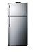 Summit Appliance BKRF18SS 30" Wide 18 Cu.Ft. Break Room Refrigerator-Freezer with NIST Calibrated Alarm/Thermometers, Stainless Steel Doors, Black Cabinet, Reversible Doors, Adjustable Thermostat