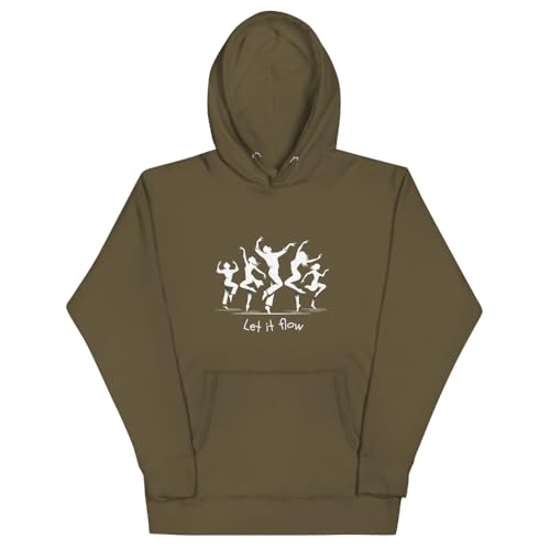 Sweat à capuche danse unisexe XL confortable sweat graphique chic vert militaire
