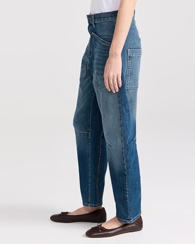 Kedera Women's Barrel Jeans Pants Straight Wide Leg Y2K Denim Pants Baggy Boyfriend Jeans Dark Blue3