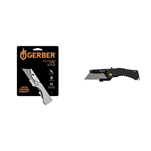 Gerber Gear 22-41830N Eab Pocket Knife And Money Clip, Edc Gear, Fixed Blade Knife, Stainless Steel & Coast Dx126 1.2 In. Stainless Steel Razor Blade Pocket Knife With Double Lock And Nylon Handle #TOP21