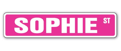 SOPHIE Street Sign Childrens Name Room Sign | Indoor/Outdoor | 24" Wide Plastic Sign