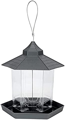 LCISCOUP Fågelmatare Alimentador de Aves Portátil Al Aire Libre Aves Wild Pájaro Contenedor Colgante Semilla Tuerca Alimentador Fuentes de Aves Jardín (Color : Gray)