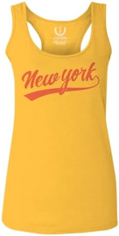 0593. Orange Vintage New York Scrip Font Graphic NY Women's Tank ...