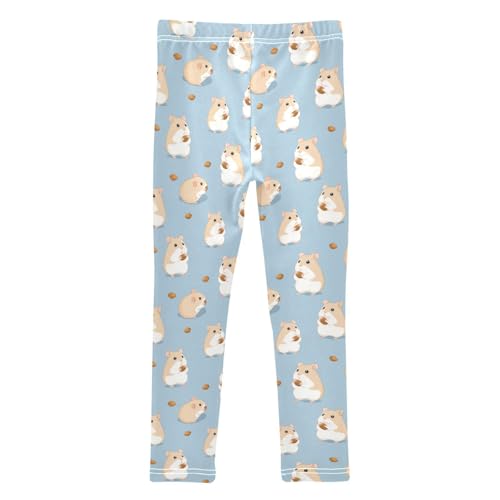 Girls Leggings Soft Toddler Ankle Length Bottoms Hamster Kids Dance Yoga Pants 4-10 Years2