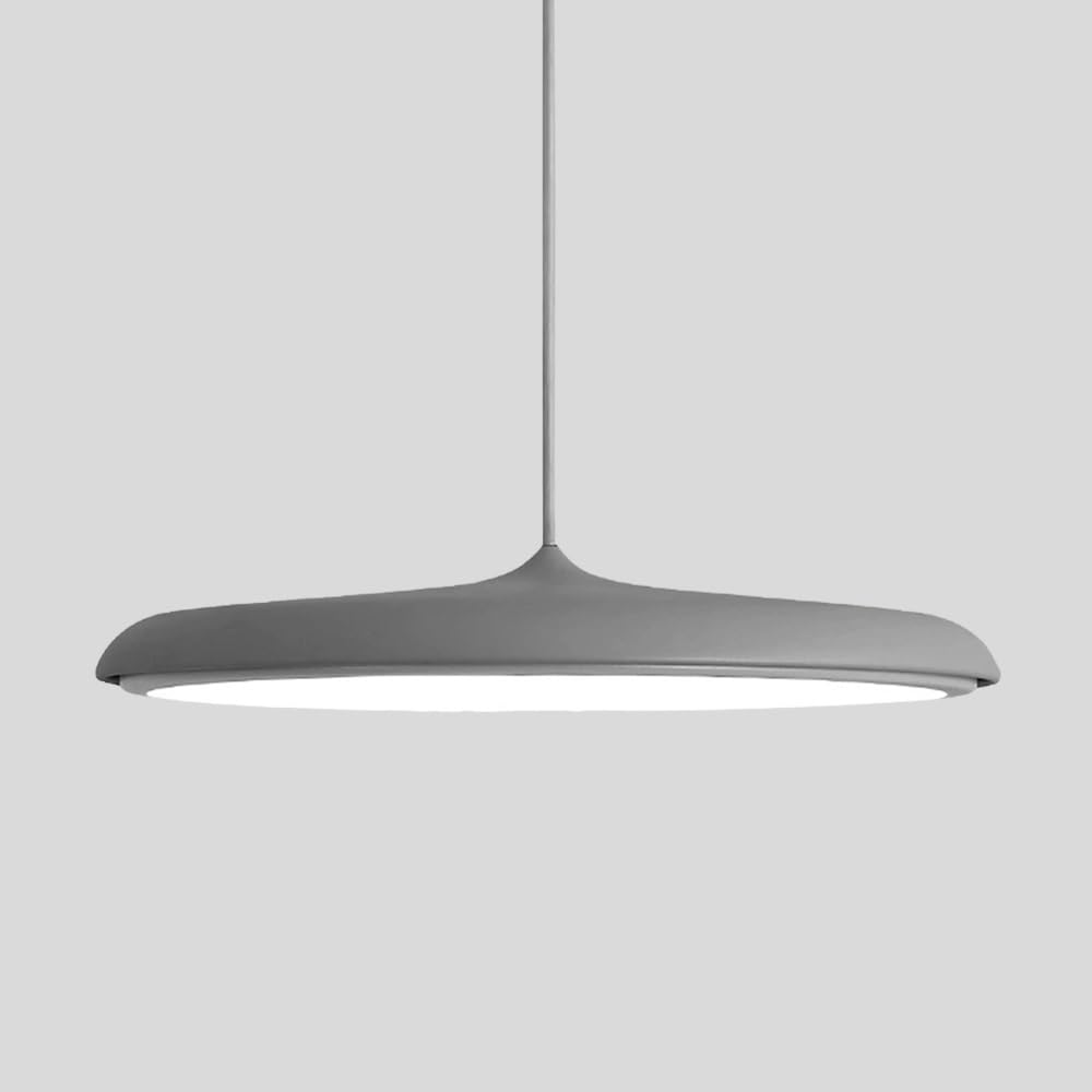 LYMSXAZOU Modern LED Pendant Light 15.7" Round Chandelier Hanging Lamp Ceiling Fixture Nordic for Kitchen Island Restaurant(Gray)