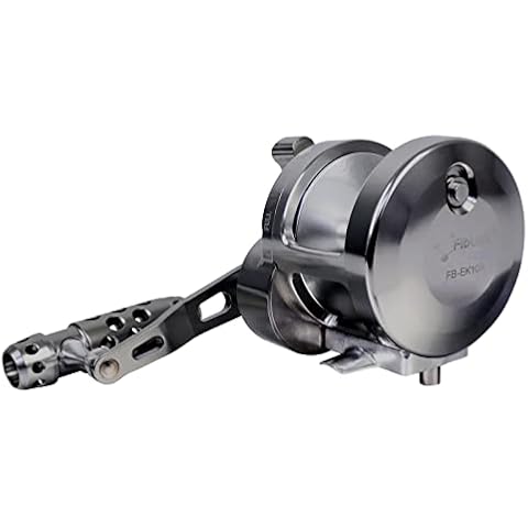 Fiblink Trolling Fishing Reel Boat Fishing Conventional Fishing Reel Aluminum Alloy Body Large Line Capacity Double Brake 55 LBs Max Drag (10000(Right Handed)-Grey) Cover