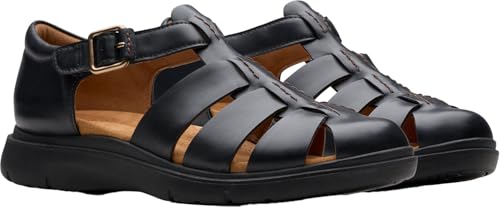 Clarks Clarks - Womens Certina Sun Shoes, Color Black Leather, Size: 7 M US