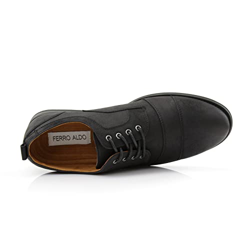 Image of Ferro Aldo Men's Modern Cap-Toe Derby Collection | Statement Dress Shoes in Floral, Woven, & Classic Styles