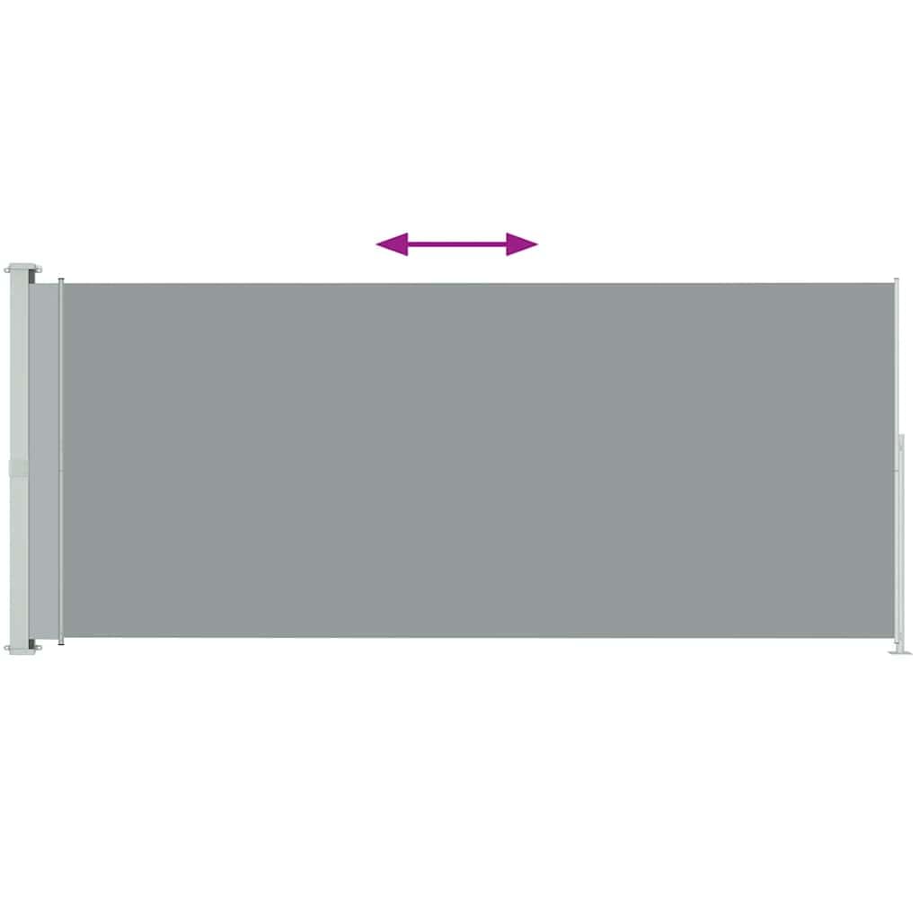 Tenda Laterale Estensibile per Esterni, Grigio 180x500 cm, Tessuto Poliestere UV e Acciaio, Frangivista Balcone con Avvolgimento Automatico, Separe da Giardino e Patio