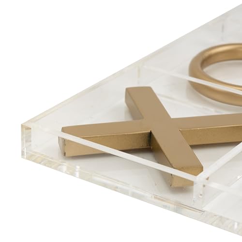 Deco 79 Metal Tic Tac Toe Game Set con piezas doradas, 12" x 1" x 12", Dorado miniatura 4
